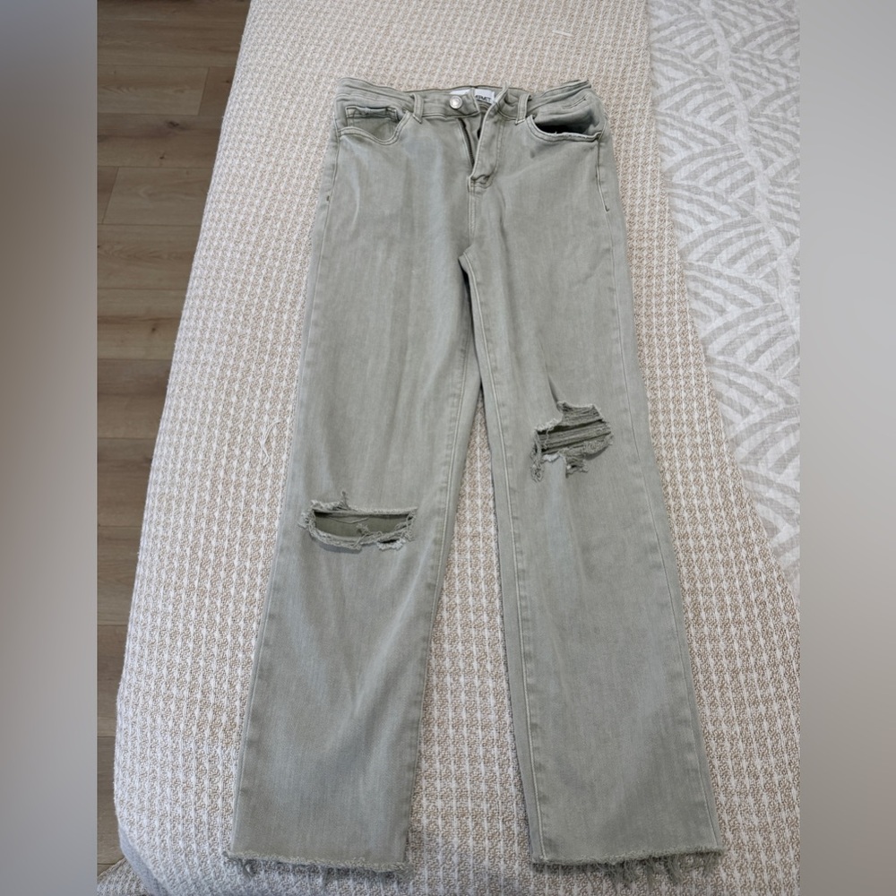 Vervet women’s cotton Distressed light green  Women Jeans